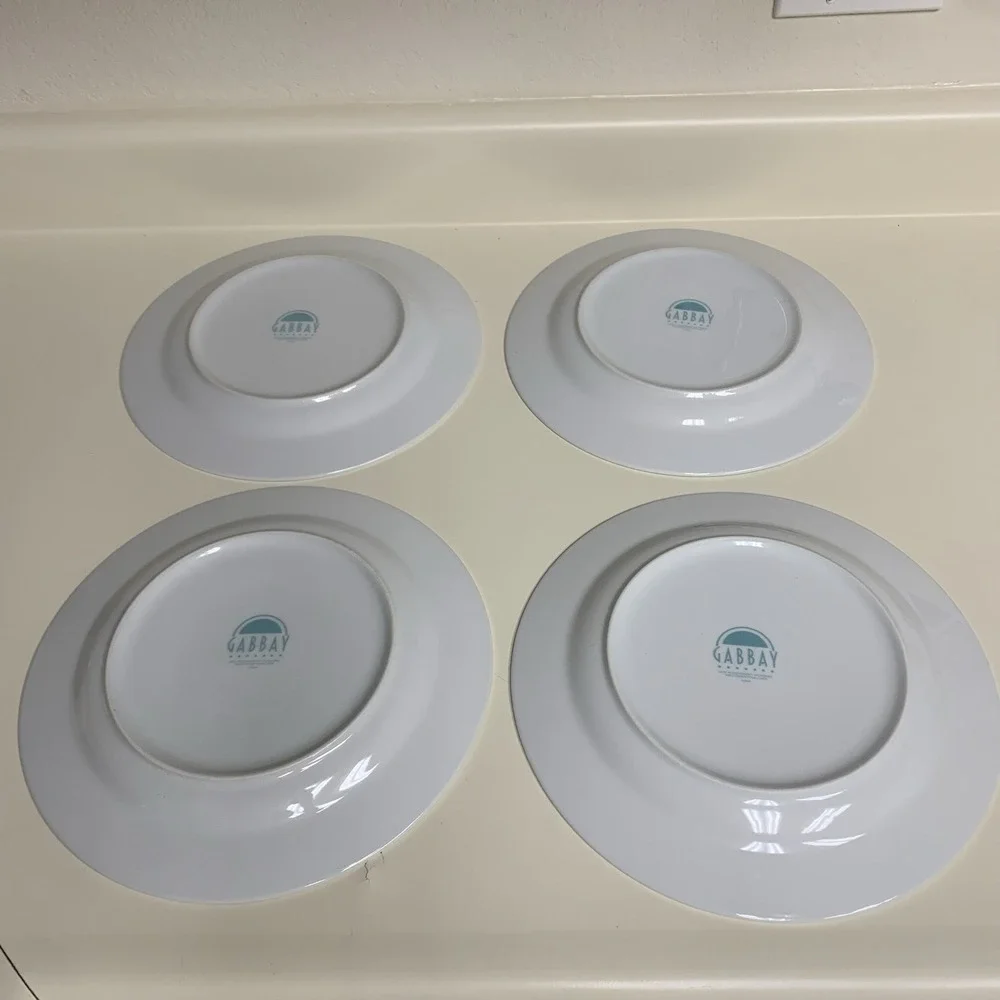 Mosaic by Gabbay GBB13 Dinner Plates  Set Of 4 Geometric Scroll Wave